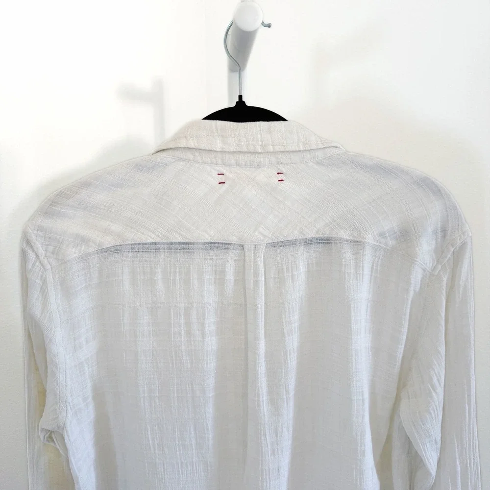 Xirena $209 Button Up Top Size XS Gauze Cotton Minimalist Quiet Luxury